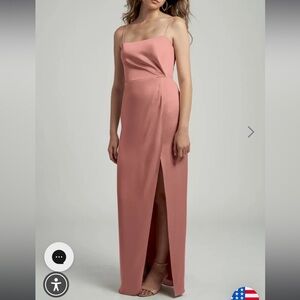 Jenny Yoo Lauren Dress Satin Wild Rose